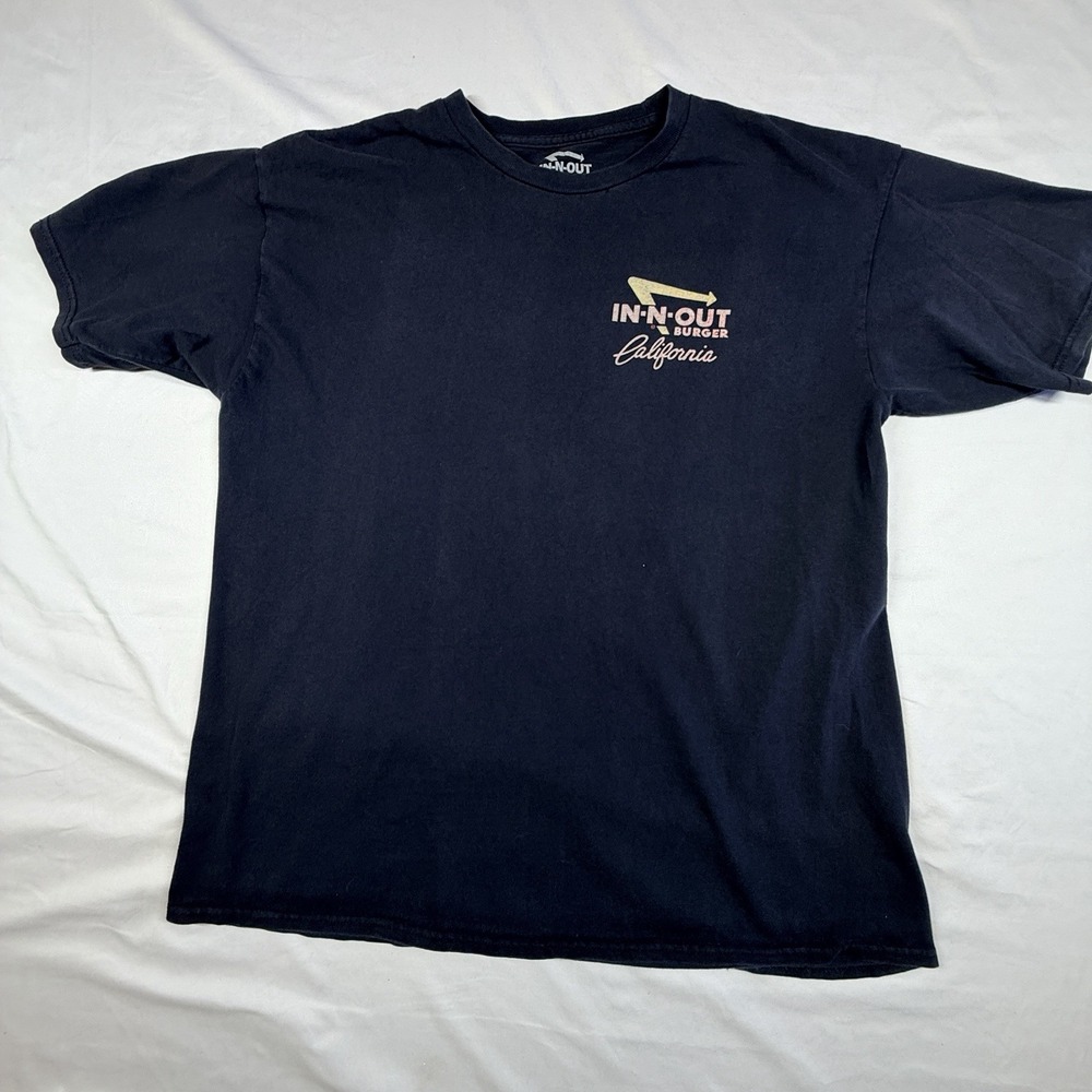 In-N-Out Burger Men's L Black California Graphic Print Logo T-Shirt Crew Neck